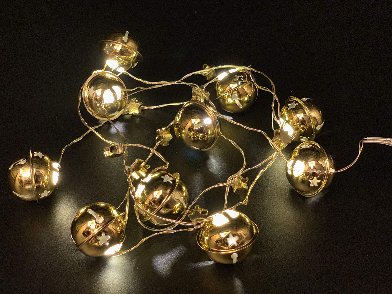 10er LED Sternen Lichterkette Keramik Timer Batterie Deko Weihnachts Beleuchtung