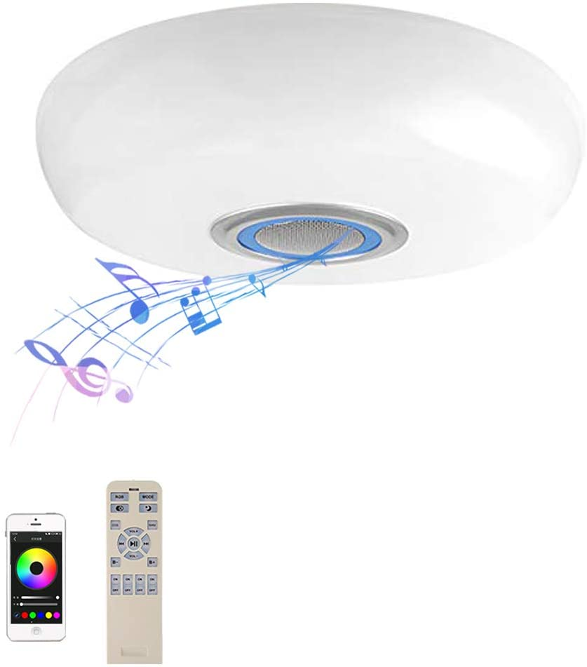 LED RGB Musik Deckenleuchte mit Bluetooth App Lautsprecher Fernbedienung Dimmbar 